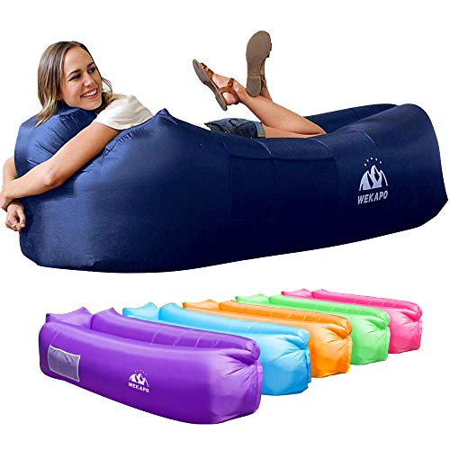 WEKAPO Inflatable Couch Air Lounger Chair - Camping & Beach Accessories, Portable Blow up Sofa for Hiking, Lawn, Indoor/Ou...