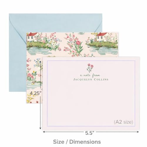 Personalized Stationery Note Cards with Envelopes Stationary for Women Personalized Cards with Envelopes Personalized Flor...