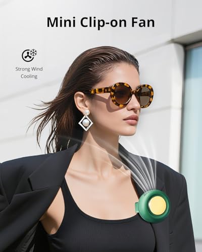 SBMKK Portable Silent Mini Bladeless Fan Clip On, 3 Speeds & Queit, Hands Free Shirt and Waist Clips Whirlwind Fans, USB R...