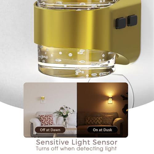 Briignite Night Light 2 Pack, Dimmable Night Lights Plug Into Wall with Bubble Design 3000K/4000K/5000K & 3 Brightness Lev...