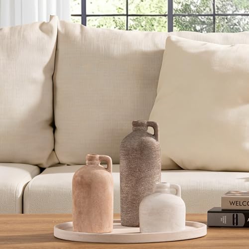 Ceramic Vase Home Table Decor - Flower Vase Set of 3 Living Room Kitchen Decorations Farmhouse Modern Rustic Vases Decorat...