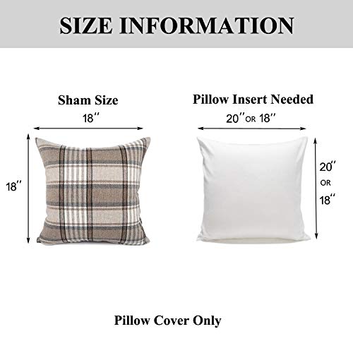 YOUR SMILE Retro Farmhouse Outdoor Buffalo Tartan Chequer Plaid Cotton Linen Decorative Throw Pillow Case Cushion Cover Pi...