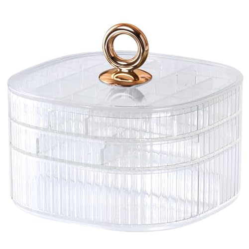HALAFE Jewelry Box, 3-Layer Acrylic Jewelry Organizer with Handle, Clear Jewelry Boxes for Women Girls, Make up Organizer,...