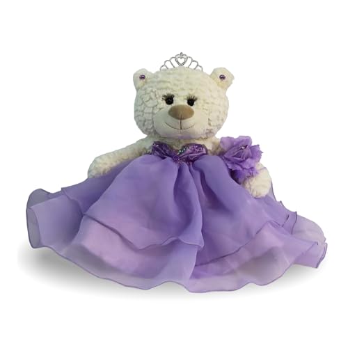 KINNEX COLLECTIONS SINCE 1997 Large 20” Quinceañera Teddy Bear Centerpiece – Elegant Dress, Oversized Keepsake Gift for 15...
