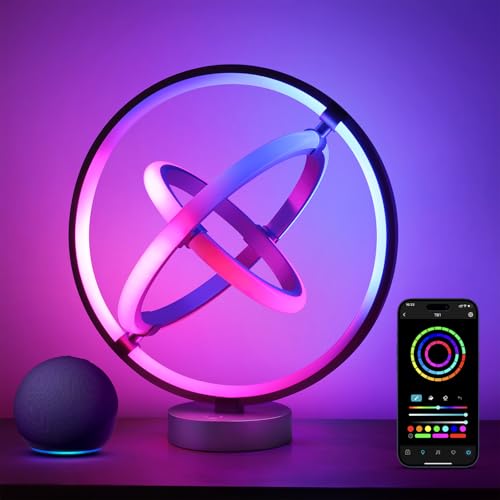 Lepro TB1 AI Smart Table Lamp, RGB+IC Addressable Color Changing Desk Light Alexa Google Home Enable, Music Sync, DIY Endl...