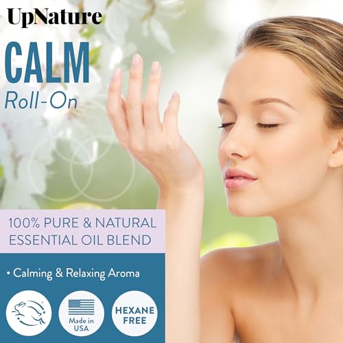 UpNature Calm Essential Oil Roll On - Self Care Gifts for Mom Women Her - 100% Natural Aromatherapy Blend for Relaxation R...