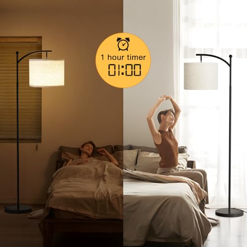 Ambimall 60" Floor Lamp with Remote Control and Stepless Dimmable Bulb, Colors Temperature & Brightness Adjustable, Modern...
