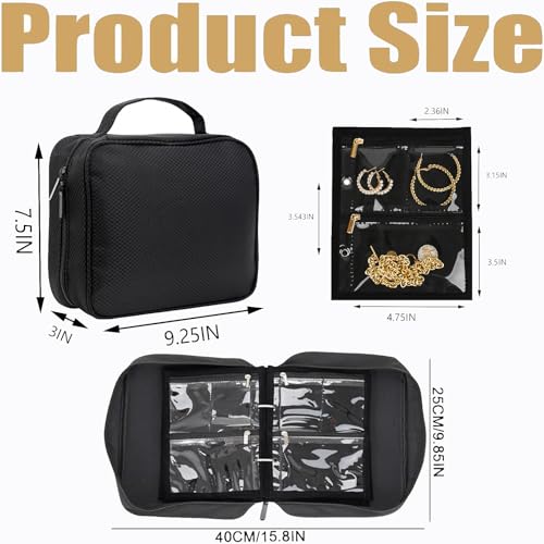 GSXRB Waterproof Anti-Tarnish Jewelry Organizer for Travel - Large Capacity Foldable Jewelry Box with 36 Compartments, Por...
