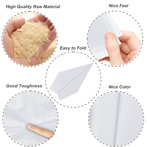 Jkopsnr 100 Sheets White Tissue Paper 20x14 Inches Tissue Paper for Gift Bags Wrapping Tissue Paper Bulk for DIY Crafts Bi...