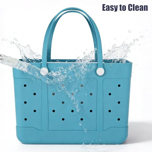 Extra Large Rubber Beach Tote, Waterproof Travel Tote Bag for Womens, X-L Rubber Handbag, Beach Bags Waterproof Sandproof