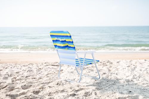 CARIBBEAN JOE Folding Beach Chair, 1 Position Lightweight and Portable Foldable Outdoor Camping Accessories with Carry Str...
