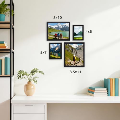 Giftgarden 8x10 Picture Frames Set of 15, Black Wooden Photo Frame for Wall or Tabletop Display, Engineered Wood with Shat...