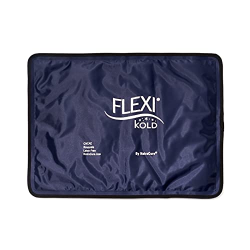 FlexiKold Gel Ice Packs (Standard Large: 10.5" x 14.5") for Injuries Reusable, Back Pain Relief, Knee Wrap, After Surgery,...