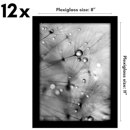 Americanflat 8x11 Picture Frame with Polished Plexiglass - Set of 12 - Signature Collection - Picture Frames with Engineer...