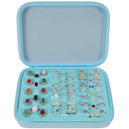 GWCASE Ring Organizer Storage Case - Jewelry Ring Display Collector Box with 42 Slots. Rings Tray Holder Showcase Fits for...