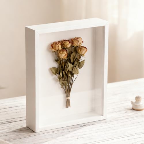 Wooden Dried Flower Photo Frame Acrylic Floating Shadow Box Frame, 1 Pcs 8×10 Inch Decorative Photo Frames for Wall, DIY A...
