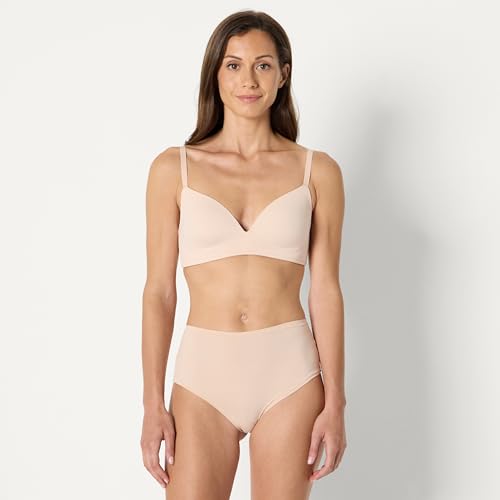 Amazon Essentials Women's Microfiber Lined Plunge Bralette, Wirefree, Pack of 2
