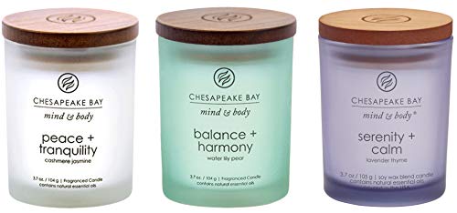 Chesapeake Bay Candle Peace + Tranquility, Balance + Harmony, Serenity + Calm Scented Candle Gift Set, Small Jar (3-Pack),...