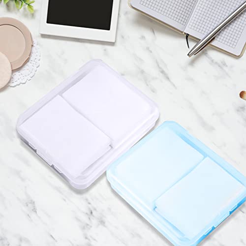 KKONHII Portable Travel Cotton Pad Holder Cotton Swab Ball Holder Dispenser Cosmetic Sponge Storage Box with Transparent L...