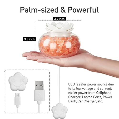 Essential Oil Diffusers Aromatherapy Diffuser: Vyaime Salt Lamp Diffuser for Home Bedroom Office, Pink Crystal Himalayan C...