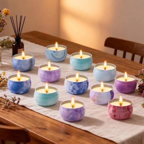 Scented Candles Gift Set for Women, 12 Pack 2.5oz Candles for Home Scented, Soy Wax Aromatherapy Candle Set, 300 Hour Long...