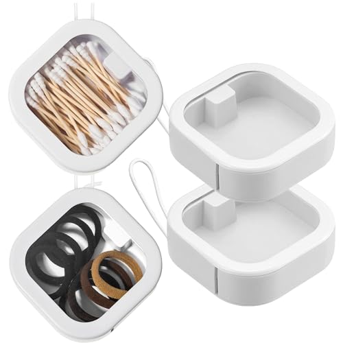 ESEHGS Hair Tie Organizer,Portable Travel Qtip Holder,Bathroom Storage Organizer Qtip Dispenser Cotton Swabs Dispenser Kid...