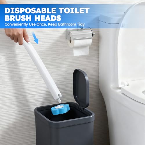 Disposable Toilet Brush 2 Pack- Toilet Bowl Cleaner, Toilet Bowl Brush, Each Toilet Wand with 10PCS Brush Refills for Bath...