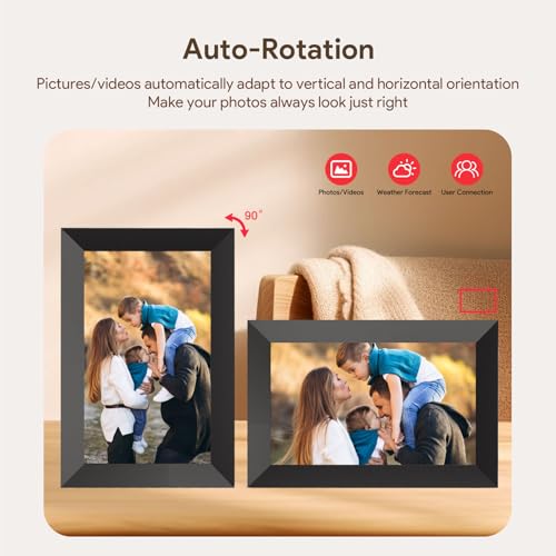 Uhale Digital Picture Frame, 10.1-inch High Definition Touch Screen, 16GB Memory, Digital Photo Frame with Automatic Rotat...