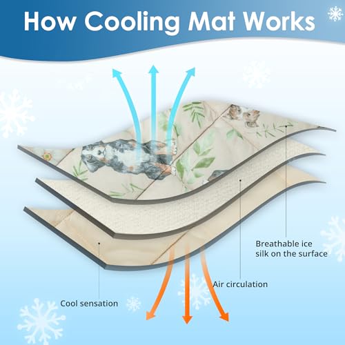 Fuz Bigaza Dog Cooling Mat, Pet Washable Non-Toxic Summer Dogs Cats Cooling Pads Sleeping Kennel Mats Cool Ice Blanket for...