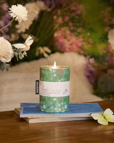 M&SENSE Spring Candle 11.3 oz,Bamboo Orange Blossom Scented Candle, Non-Toxin Soy Wax for Home Scented, Floral Candles for...