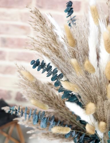 xin's convey 120 PCS Dried Pampas Grass, Dried Flowers, Reed Grass Bouquet for Bohemian Flowers Home Table Wedding Decorat...
