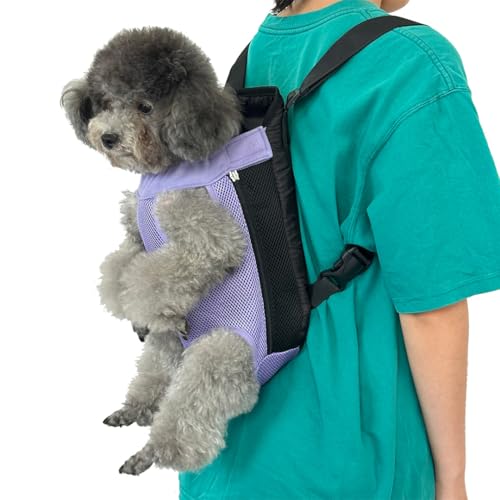 QQLe Pet Dog Carrier Backpack, Portable Breathable Mesh Chest Carrier, Polyester Woven Double Shoulder Pet Bag for Outdoor...