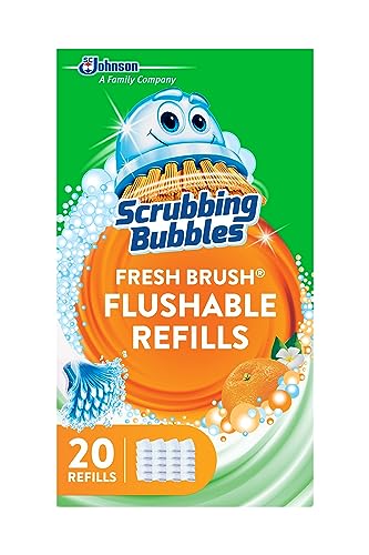 Scrubbing Bubbles Flushable Toilet Bowl Wand Cleaner Refills, Fresh Brush Cleaner Toilet Refill Pads, Removes Limescale & ...