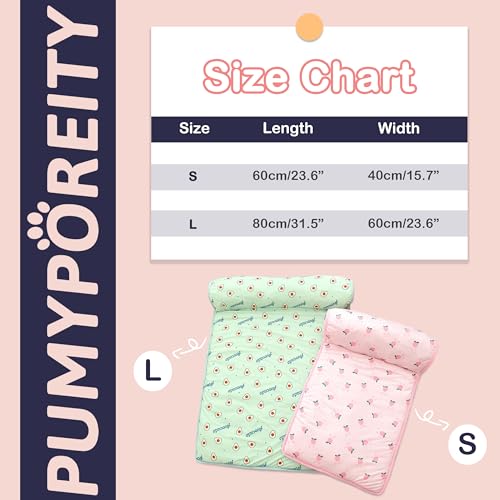 PUMYPOREITY Cooling Dog Bed, Pet Cooling Mat with Pillow, Ice Silk Cooling Dog Blanket, Self Cooling Pad for Cat,Dog, Wash...