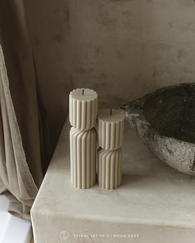 LAWA Spiral Spire Candle - Large Beautiful Handmade Pillar Scented Soy Wax Elegant Bubble Aesthetic Candle Housewarming Gi...