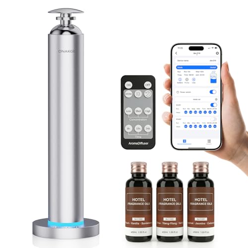 Waterless Aroma Diffuser, 8000mAh Battery Scent Air Machine for Large Room up to 1500 Sq Ft, Cold Air Diffusion Essential ...