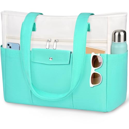 ZENTREON Beach Bags for Women Large Canvas Beach Tote with Zipper Wet Pocket, Waterproof Foldable Swim Pool Travel Tote Bags