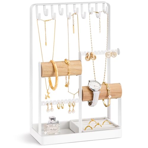 Lolalet Jewelry Holder Organizer, Aesthetic Jewelry Display Stand for Necklaces Bracelets Earrings Rings, Cute Room Décor ...