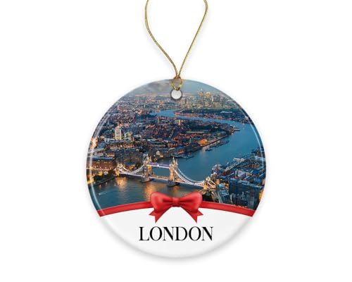 TunlaStore London Christmas Ornament, Christmas Ornaments Travel Souvenir Collection Gift for Family, Christmas Tree Ornam...