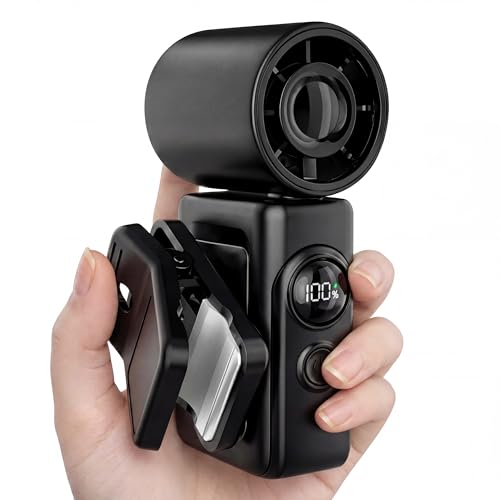 Handheld Fan Portable,0.26lb Mini Fan,4-Speed & 5000mAh rechargeable,USB-C Fast Charge & Power Display,Handheld/Clip-on Du...