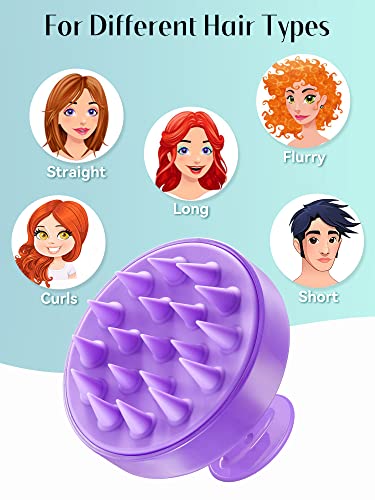 HEETA Scalp Massager Hair Growth, Soft Silicone Scalp Scrubber Shampoo Brush for Exfoliation, Dandruff Removal Head Massag...