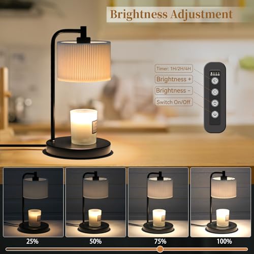 NITOWOLF Candle Warmer Lamp with Timer, Dimmable Candle Wax Warmer Electric Candle Lamp for Scented Candles with Bulbs, Ch...