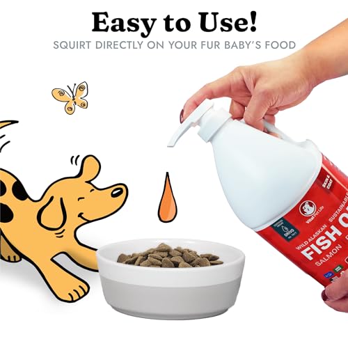 Fish Oil for Dogs - Healthy Skin & Coat, Salmon, Pollock, All Natural Supplement for Pets, Itching Scratching Allergy & In...