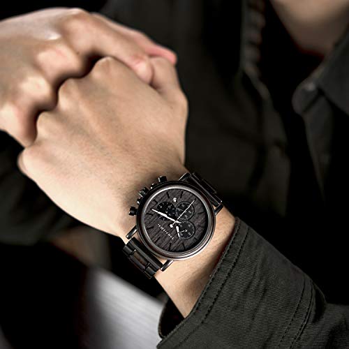 2win Engraved Wooden Watch for Boyfriend My MAN Fiancé Husband Customized Personalized Wood Watches for Men Birthday Anniv...