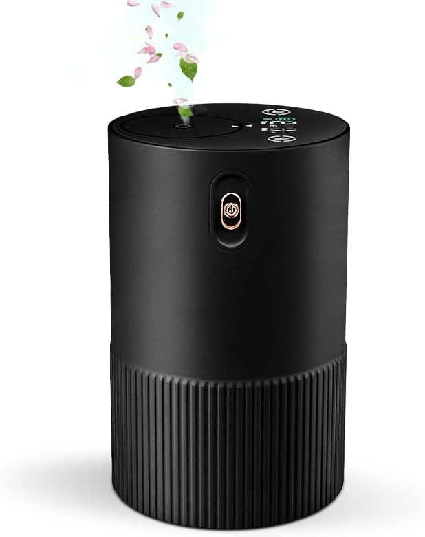 Waterless Diffuser for Essential Oil, Car Diffsuer, Aluminum Alloy & Fabric, 0.33 Fl Oz/ 10mL, Waterless Diffusers, Scent ...