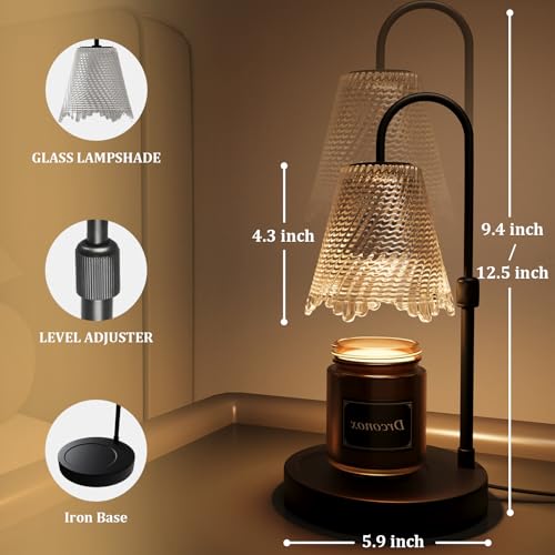 Drconox Candle Warmer Lamp with Timer & Dimmable, Adjustable Height Wax Melt Warmer for Jar Candles, Birthday Gifts for Wo...