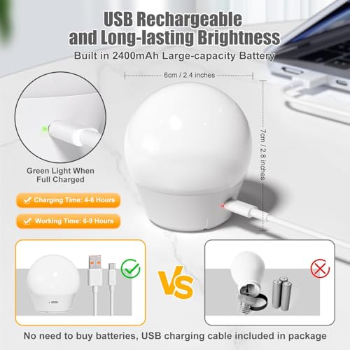 Brightown E26 Rechargeable Light Bulb with Remote and Timer, Battery Backup Bulb for Sconces and Lamps, Magnetic Bulbs for...