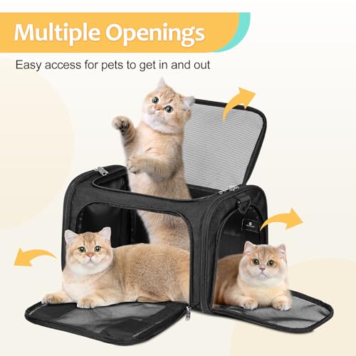 Discala Cat Dog Carrier Up to 15 Lbs TSA Airline Approved Pet Carrier for Small Medium Cats Puppies Dog Carriers for Small...