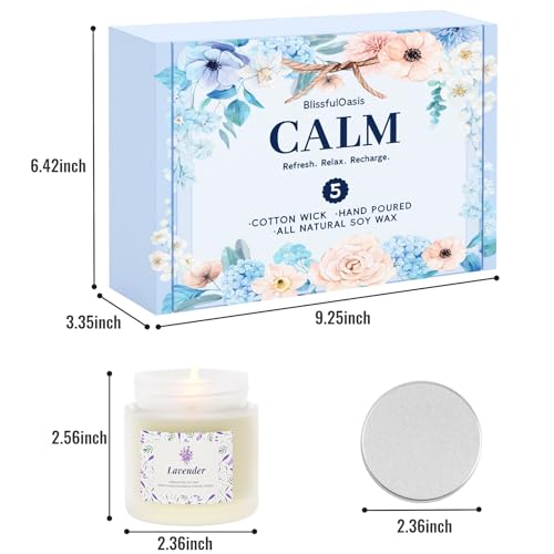 BlissfulOasis Scented Candles, Long-Lasting Candles for Home Scented, 5 Pack Candle Set, Candles for Women, Natural & Safe...