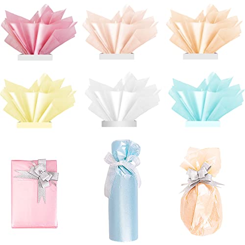 Larcenciel 60 Sheets Tissue Paper, 6 Metallic Colors Tissue Paper for Gift Bags and Wrapping, Glitter Wrapping Tissue Bul...